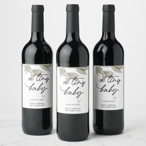 Pregnancy Baby Announcement Tiny Baby Mom To Be Wi Wine Label