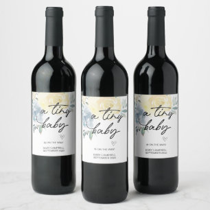 Pregnancy Baby Announcement Tiny Baby Mom To Be Wi Wine Label