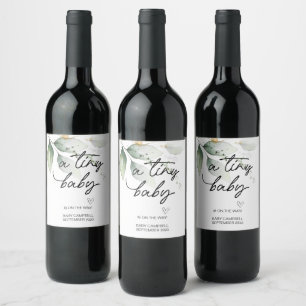 Pregnancy Baby Announcement Tiny Baby Mom To Be Wi Wine Label