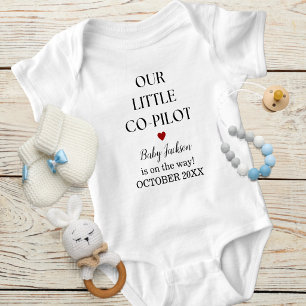 Pregnancy Baby Boy Airplane Little Co-Pilot Custom Bodysuit