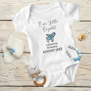 Pregnancy Baby Boy Airplane Little Co-Pilot Custom Bodysuit