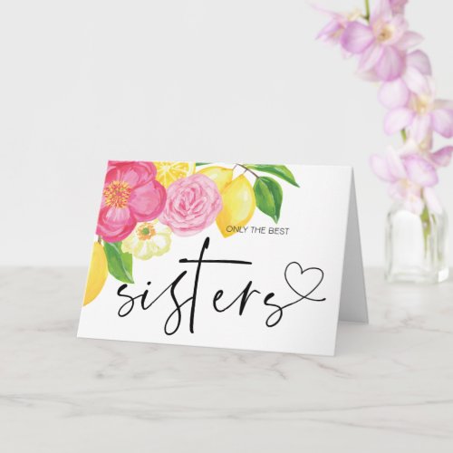 Pregnancy Baby Reveal Gift My Sister Pink Flowers Card