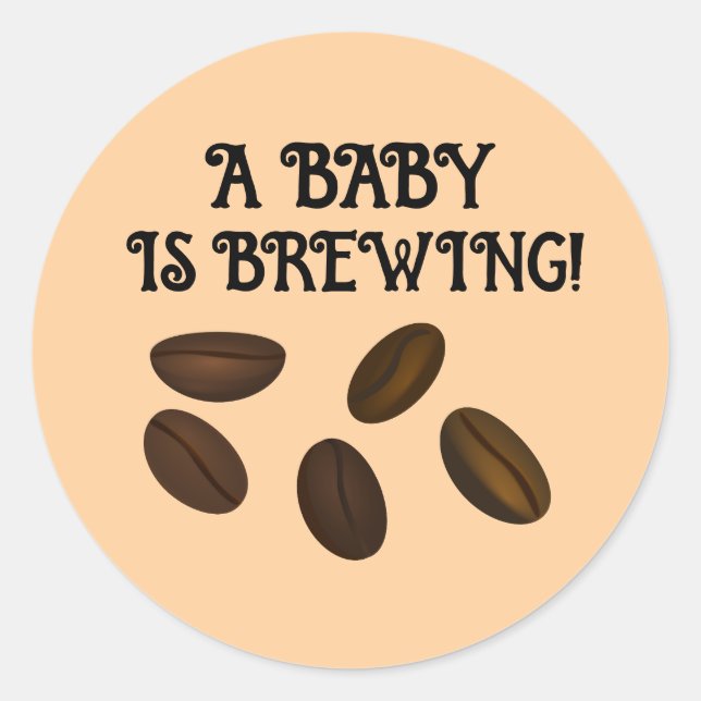 PREGNANCY BABY SHOWER COFFEE BEANS STICKERS (Front)