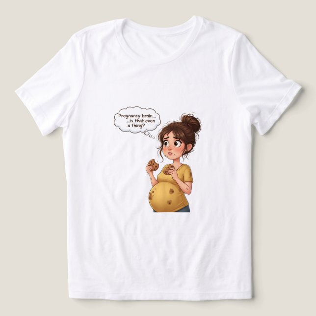 “Pregnancy Brain Funny T-Shirt | Cute Maternity Tri-Blend Shirt (Design Front)