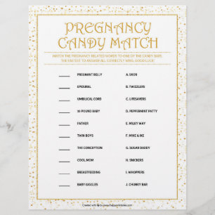 Pregnancy Candy Match [Golden Sparkles] Letterhead