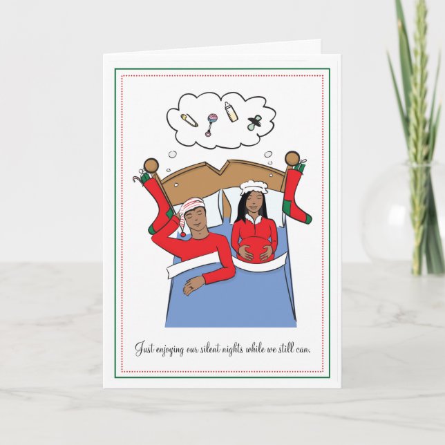 Pregnancy Christmas Card - African American (Front)