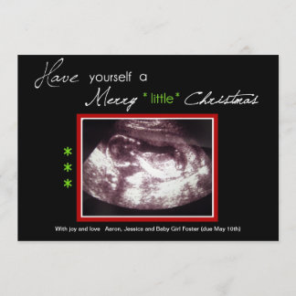 Pregnancy Christmas Card- Ultrasound Photo Invitation