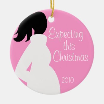 Pregnancy Christmas Circle Ornament Pink 2010 by BellaMommyDesigns at Zazzle