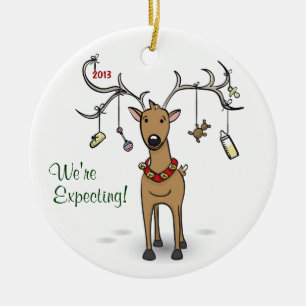 Pregnancy Christmas Ornament - Reindeer Expecting
