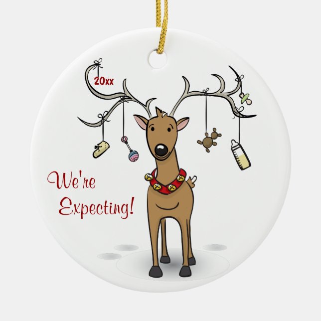 Pregnancy Christmas Ornament - Reindeer Ultrasound (Front)