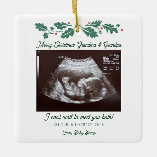 Pregnancy Christmas Tree Decor Ultrasound Baby Ceramic Ornament