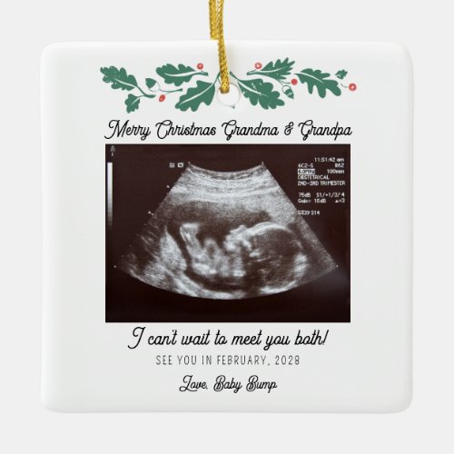Pregnancy Christmas Tree Decor Ultrasound Ceramic Ornament