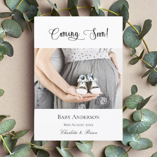 Pregnancy coming soon pregnant baby photo announcement