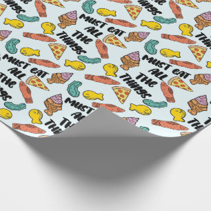 Pregnancy cravings cute food pattern baby Shower Wrapping Paper