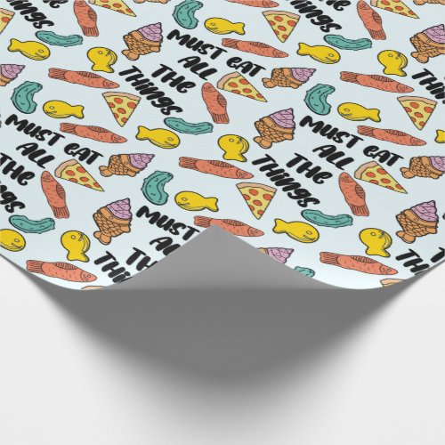 Pregnancy cravings cute food pattern baby Shower  Wrapping Paper