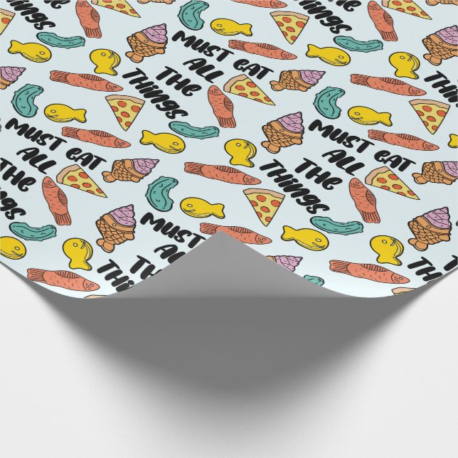 Pregnancy cravings cute food pattern baby Shower  Wrapping Paper (Corner)