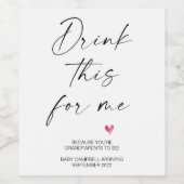 Pregnancy Drink This For Me Baby Reveal Cute Wine Label | Zazzle