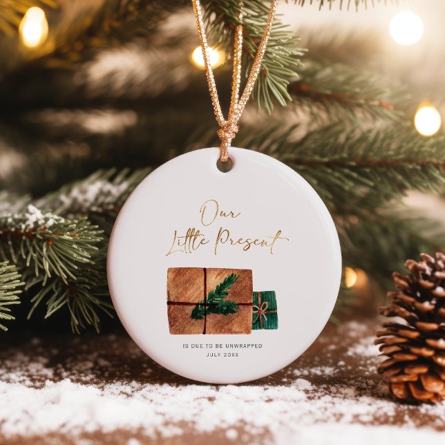 Pregnancy Expecting  Christmas New Baby Ceramic Ornament (Creator Uploaded)