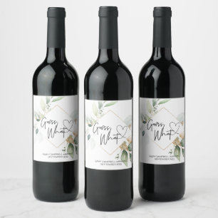 Pregnancy Guess What Baby Reveal Eucalyptus Wine Label