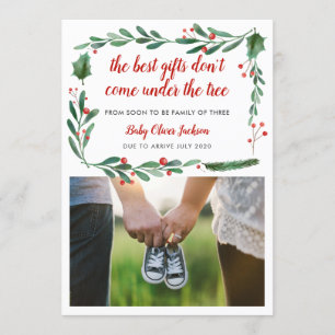 Pregnancy Holiday Announcement Modern Photo