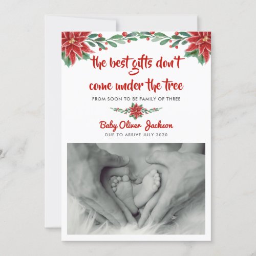Pregnancy Holiday Announcement  Modern Photo