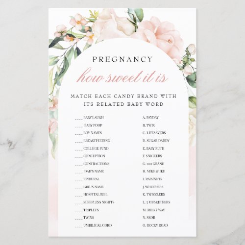 Pregnancy How Sweet It Is Blush Baby Shower Game