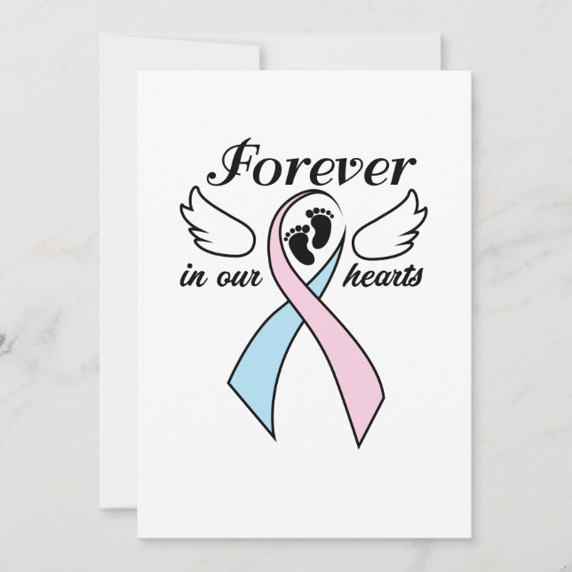 Pregnancy Infant Loss Awareness Forever In Hearts Announcement (Front)