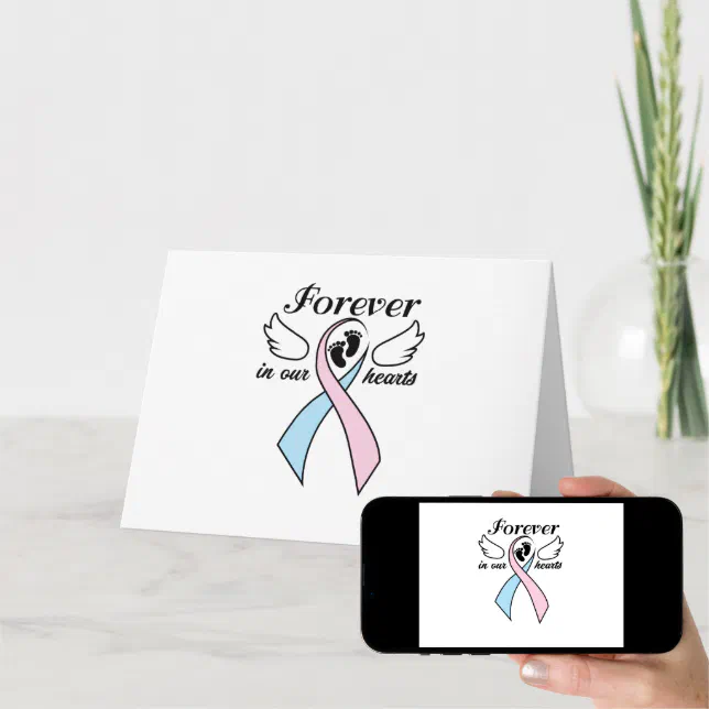 Pregnancy Infant Loss Awareness Forever In Hearts Card | Zazzle