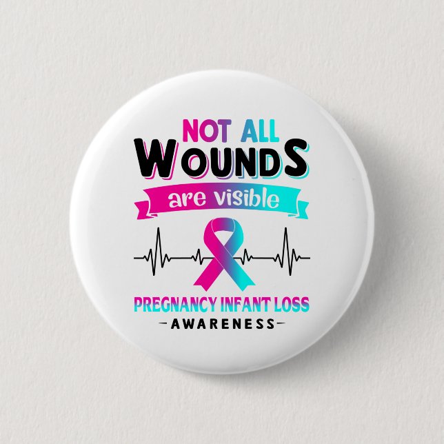 Pregnancy Infant Loss Awareness Month Ribbon Gifts Button (Front)