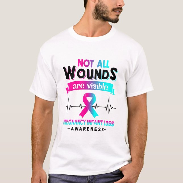 Pregnancy Infant Loss Awareness Month Ribbon Gifts T-Shirt (Front)
