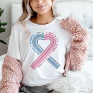 Pregnancy Infant Loss Awareness Ribbon Pink Blue T-Shirt