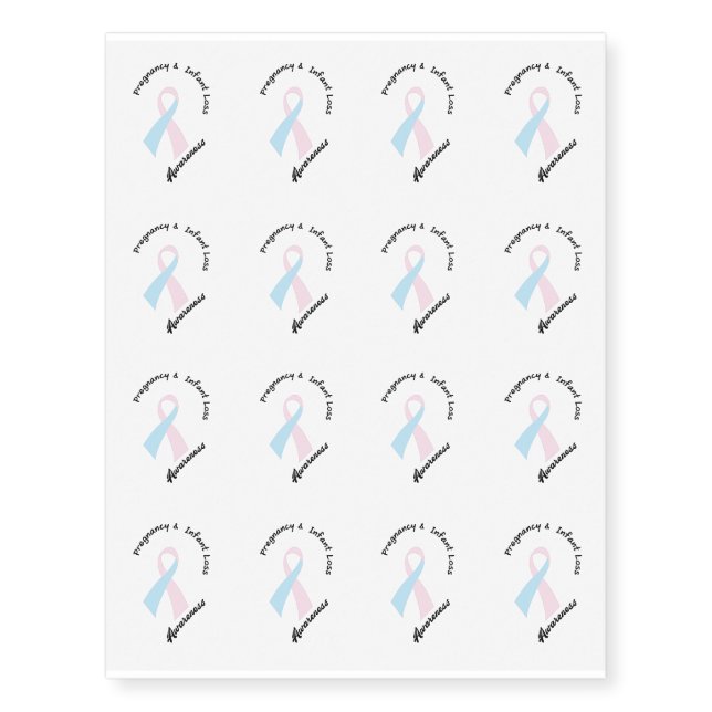 Pregnancy Infant Loss Awareness Support Temporary Tattoos (Front)