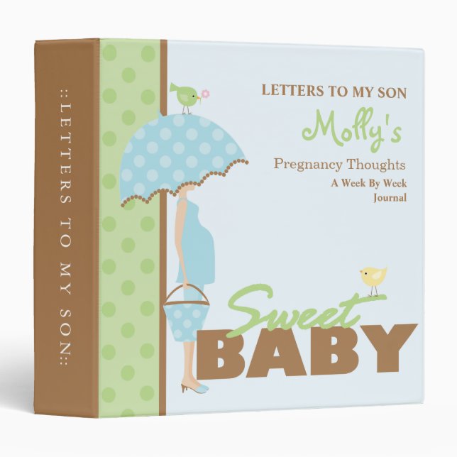 Pregnancy Journal - Boy Binder (Front/Spine)