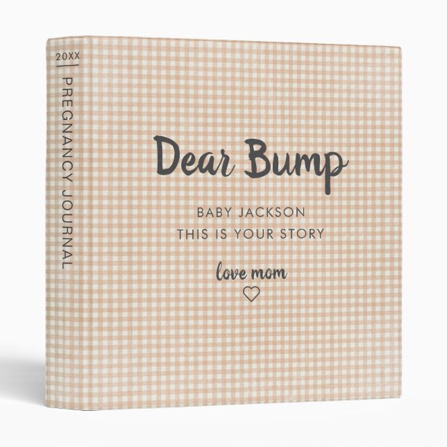 Pregnancy Journal Keepsake Scrapbook Binder (Front/Spine)