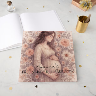 Pregnancy Keepsake Book, White Pregnant Woman Guest Book