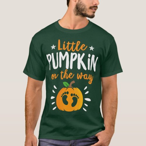 Pregnancy Little Pumpkin On The Way Funny Hallowee T_Shirt