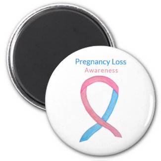 Pregnancy Loss Awareness Ribbon Art Magnets