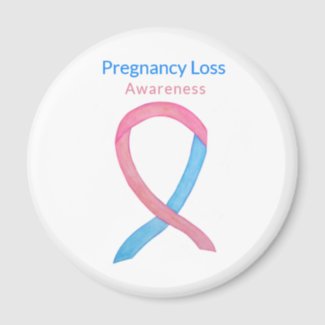 Pregnancy Loss Awareness Ribbon Art Magnets