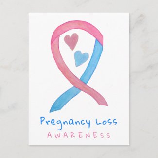 Pregnancy Loss Awareness Ribbon Art Postcard