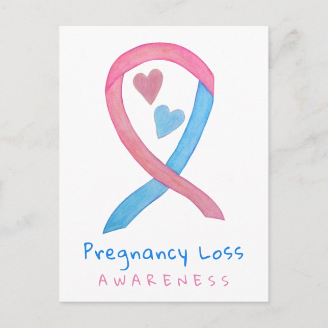 Pregnancy Loss Awareness Ribbon Art Postcard (Front)