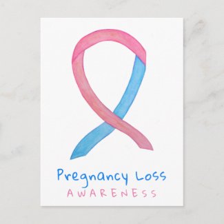 Pregnancy Loss Awareness Ribbon Art Postcard
