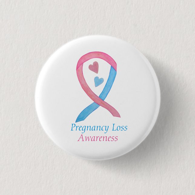 Pregnancy Loss Awareness Ribbon Custom Art Button (Front)