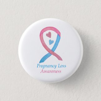 Pregnancy Loss Awareness Ribbon Custom Art Button