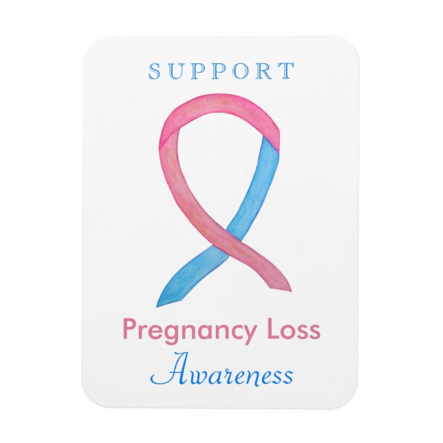 Pregnancy Loss Awareness Ribbon Custom Art Magnet (Vertical)