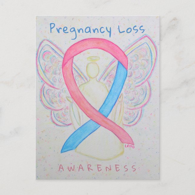 Pregnancy Loss Awareness Ribbon Custom Postcards (Front)