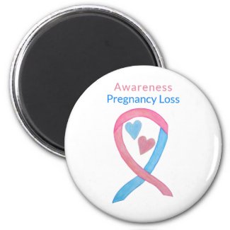 Pregnancy Loss Awareness Ribbon Heart Art Magnet