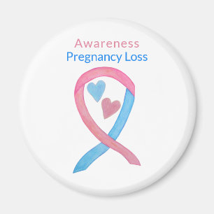 Pregnancy Loss Awareness Ribbon Heart Art Magnet