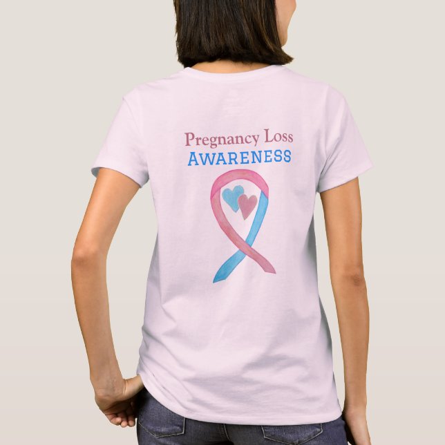 Pregnancy Loss Awareness Ribbon Heart Shirts (Back)
