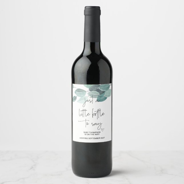 Pregnancy New Baby on Way Announcement Mom to Be W Wine Label (Front)