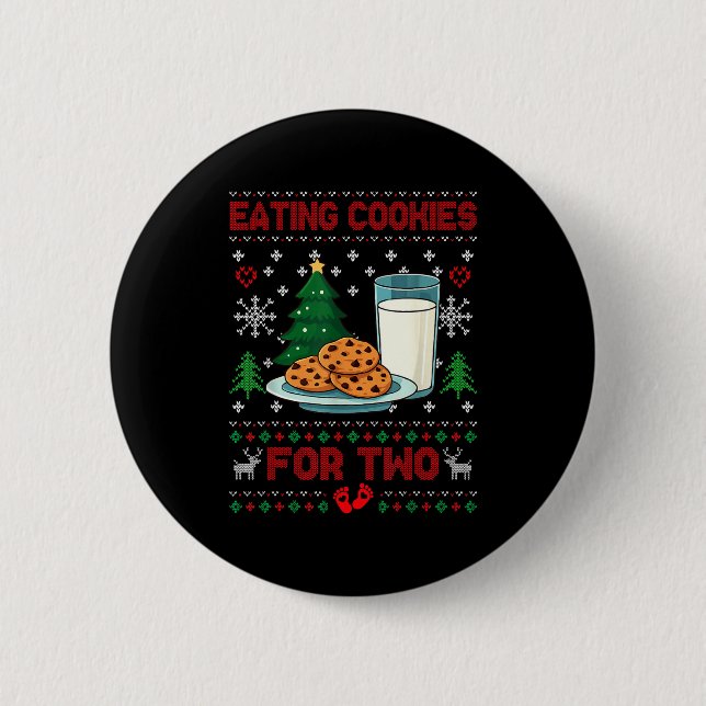 Pregnancy New Mom Baby Pregnant Christmas Couples  Button (Front)